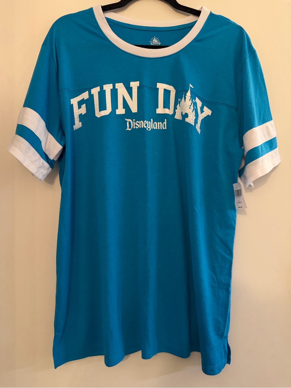 Disney Turquoise "Fun Day" Short Sleeve Tee with White Trim
